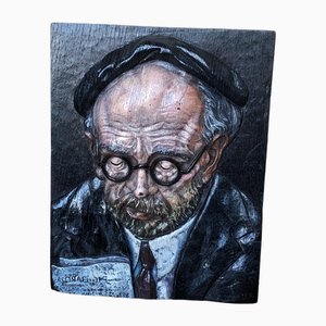 Juan Jimenez Rueda, Porträt, Basrelief auf Holz, 1960er