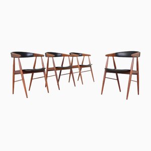 Chaises de Salle à Manger en Teck par Ejnar Larsen & Aksel Bender, Set de 4