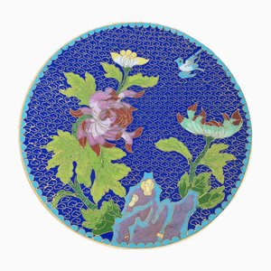 Mid 20th Century Chinese Cloisonné Wall Plate 1960s