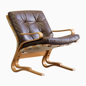 Norwegian Skyline Bentwood Lounge Chair attributed to Einar Hove for Hove Møbler, 1970s