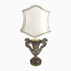 Antique Lamp with Shaped Fan Lampshade, 1700