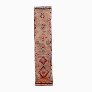 Tappeto Runner vintage marrone arancione, Turchia, fatto a mano
