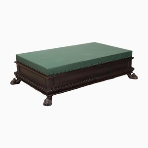 Neo-Renaissance Style Coffee Table with Padded Top