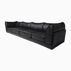 Black Leather 4-Seat DS-19 Pagoda Sectional Sofa from De Sede, 1970s