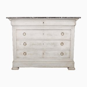 French Painted Marble Top Commode, 1890s