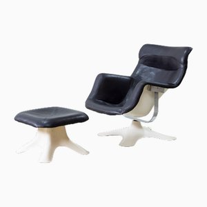 Karuselli Sessel & Fußhocker von Yrjö Kukkapuro, 1960er