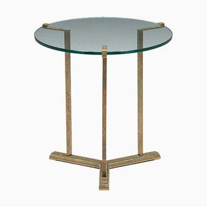 Side Table in Brass and Glass attributed to Peter Ghyczy, Netherlands, 1970s
