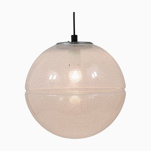 Lampada a sospensione post-moderna a forma di globo Op-Art di Harvey Guzzini attribuita a Meblo, anni '70