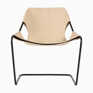 Paulistano VVN Stuhl aus Naturleder & schwarzem Stahl von Objekto