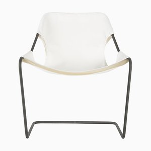 Paulistano Natural Canvas and Phospated Steel Chair from Objekto