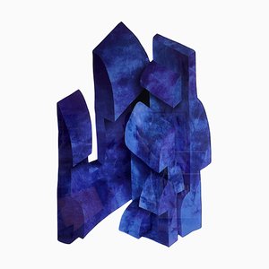 Escultura de pared Realities de terciopelo azul de Sven Jansse