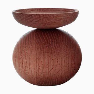 Schalenförmige Vase aus Räuchereiche von Applicata