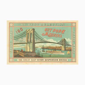 Scarce Advertising Orange Crate Label Featuring Brooklyn Bridge