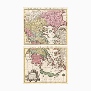 18th Century Two-Sheet Map of Ancient Greece from Aeg