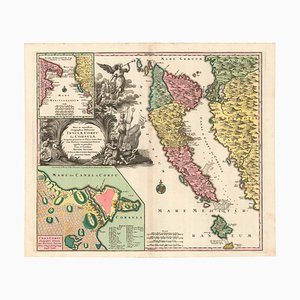 Mappa di Corfù del XVIII secolo a colori