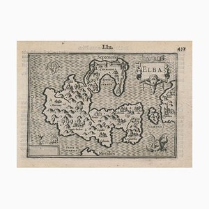 Mapa en miniatura de Elba del siglo XVI de B. Langenes, 1599
