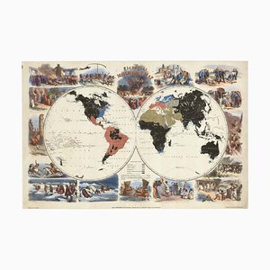 Mapa pictórico del mundo que promueve el trabajo misionero protestante