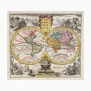 18th Century Double-Hemisphere World Map