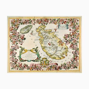Decorative Map of Malta Celebrating the Knights by Enzo Mari
