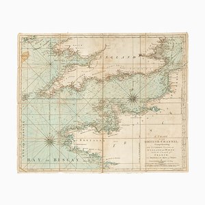 18th Century Sea Chart of the English Channel