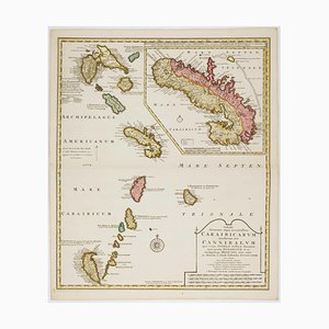 Carte des Caraïbes du début du XVIIIe siècle