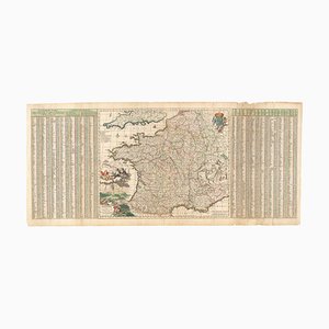 17th Century Map of France with Gazzetteer Side-Panels