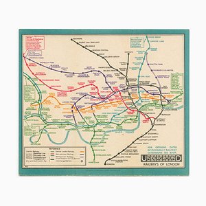 Last Pre-Beck Pocket Map of the London Underground, 1930s