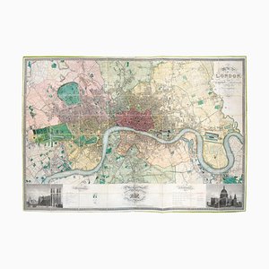 Erste Ausgabe von Greenwoods Six-Sheet Plan of London