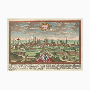 Perspectiva de Milán del siglo XVIII con detalle alegórico
