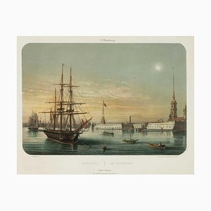 Ansicht von St. Petersburg bei Nacht - Lebreton, 1855