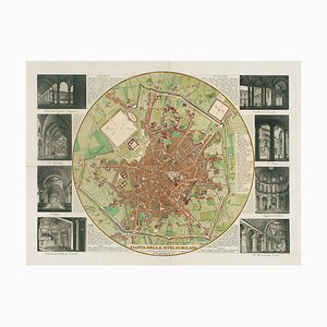 Stadtplan von Mailand mit Innenvignetten