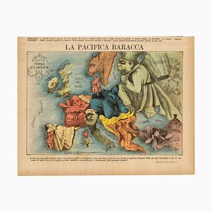 Italienische Ausgabe von Hadols Serio-Comic Karte von Europa