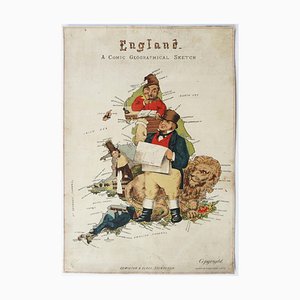 Karikaturkarte von England und Wales