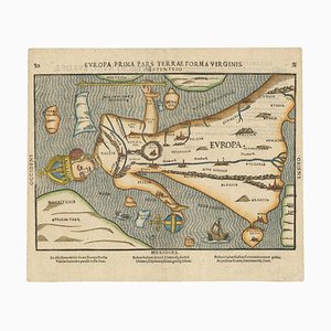 Map of Europe as a Queen from Buntings Itinerarium