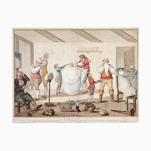 Ein Friseurladen oder eine Satire auf die Wahlen in Westminster von 1784, Ende 1700, Gravur