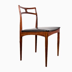 Danish Model 94 Side Chairs in Rosewood and Leather by Johannes Andersen for Christian Linneberg, 1960s, Set of 4