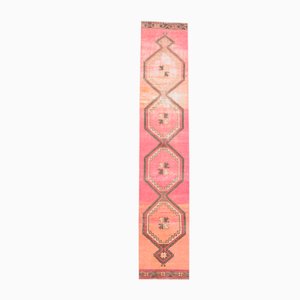 Vintage Pink & Peach Oriental Runner Rug