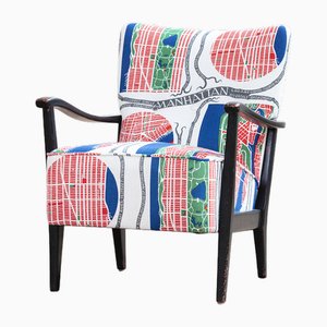 Vintage Chair with Josef Frank Manhattan Print