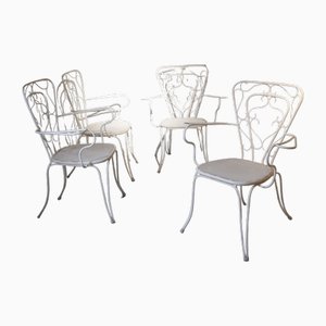 Schmiedeeiserne Gartenstühle, 1950er, 4 . Set