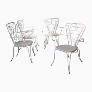 Wrought Iron Garden Chairs, 1950s, Set of 4
