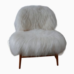Sheepskin Teve Lounge Chair by Alf Svensson, 1950s