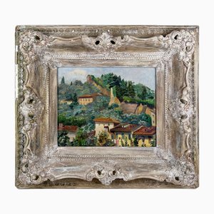 Italian Artist, Landscape, Oil Painting, Early 1900s, Framed