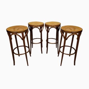 Cane Bistro Stools by Michael Thonet, 1970s, Set of 4