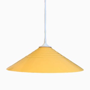 Vintage Pendant Light in Yellow and White Metal, 1950s
