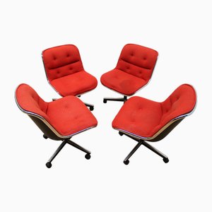 Office Armchairs by Charles Pollock, Set of 4