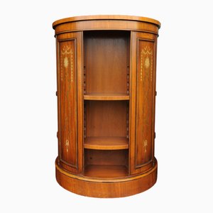 Libreria girevole Regency a forma di tamburo con motivi floreali di Robert Adams