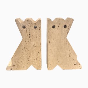 Travertine Bookends by Enzo Mari, 1970s, Set of 2