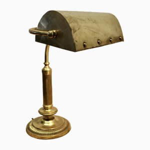 Art Deco Bankers Brass Desk Lamp, 1920s