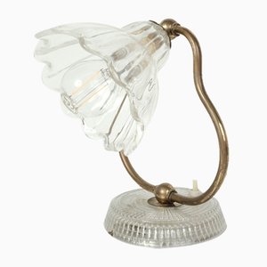 Campanella Tischlampe aus Muranoglas & Messing, Italien, 1950er