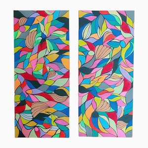 Priscilla Bilijam, Just the Two of Us, 2024, Acrylique sur Toiles, Set de 2